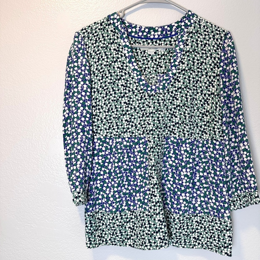 Boden Size-US-6 Mollie Bloomsbury Spots Green Blue Polka‎ Dot Top